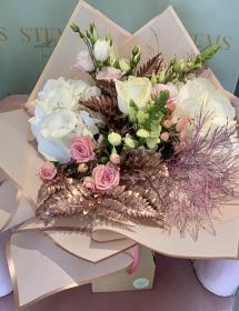 standard size pink and white